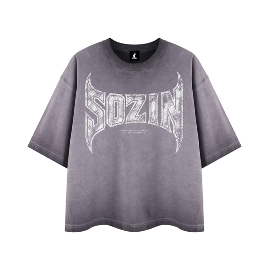 REVERSE DYED BRAND TEE - ASH PURPLE -