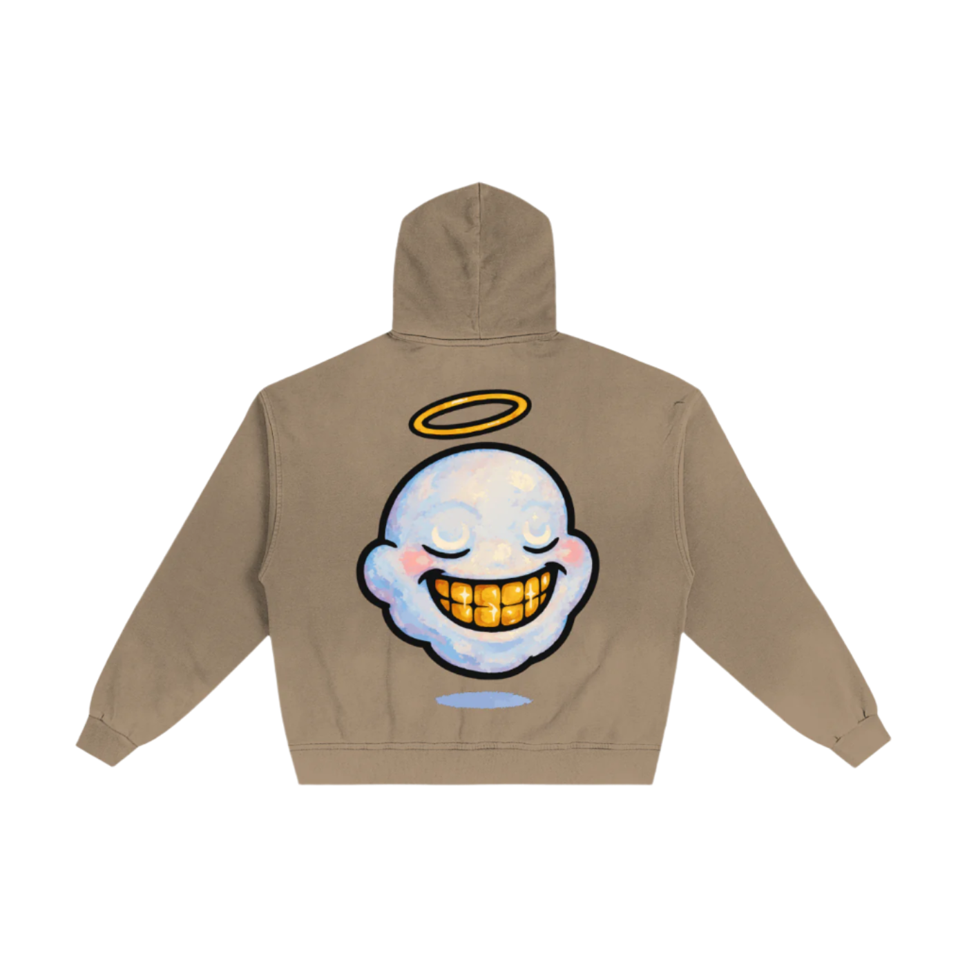 "HIGHLY FAVORED" Frayed Double Zip Hoodie (BROWN)