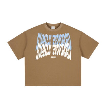 "HIGHLY FAVORED" Aura Cut Boxy Tee