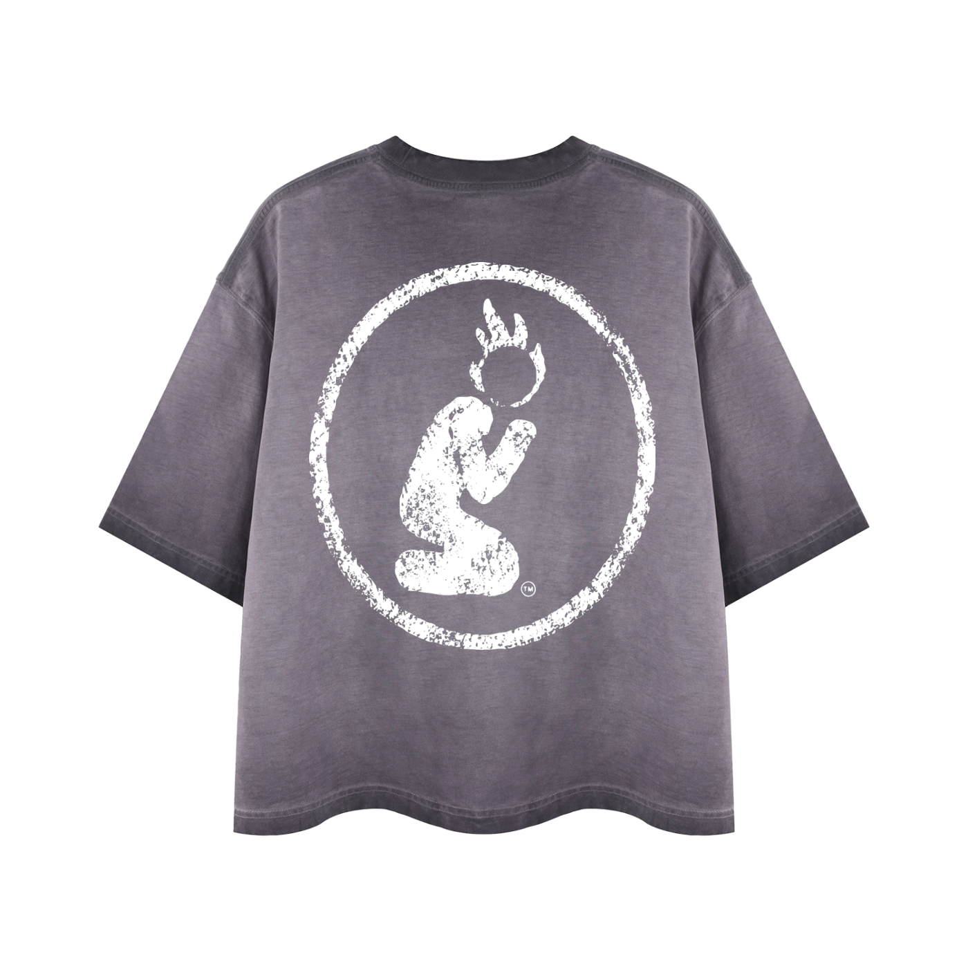 REVERSE DYED BRAND TEE - ASH PURPLE -
