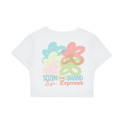'YOUR FLOWERS' CROP TEE [WHITE]